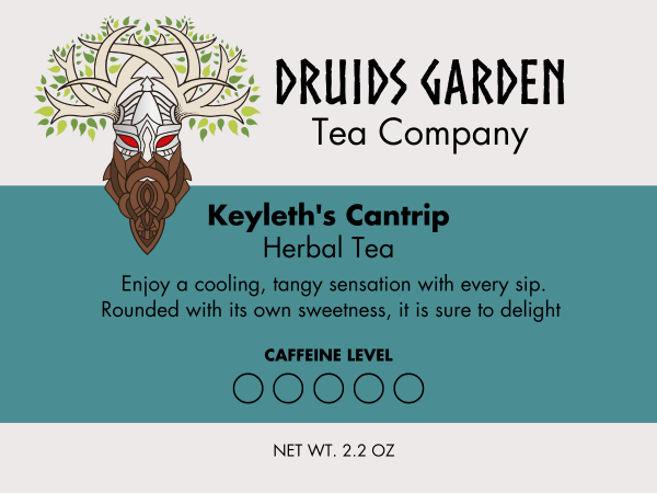 Blue Tea Label - Keyleth's Cantrip - Herbal Tea