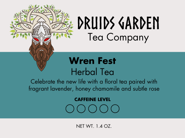 Blue Tea Label - Wren Fest - Herbal Tea